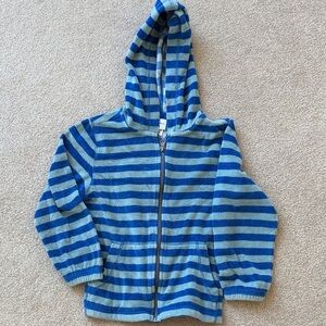 Hanna Andersson Blue Striped Zip Hoodie